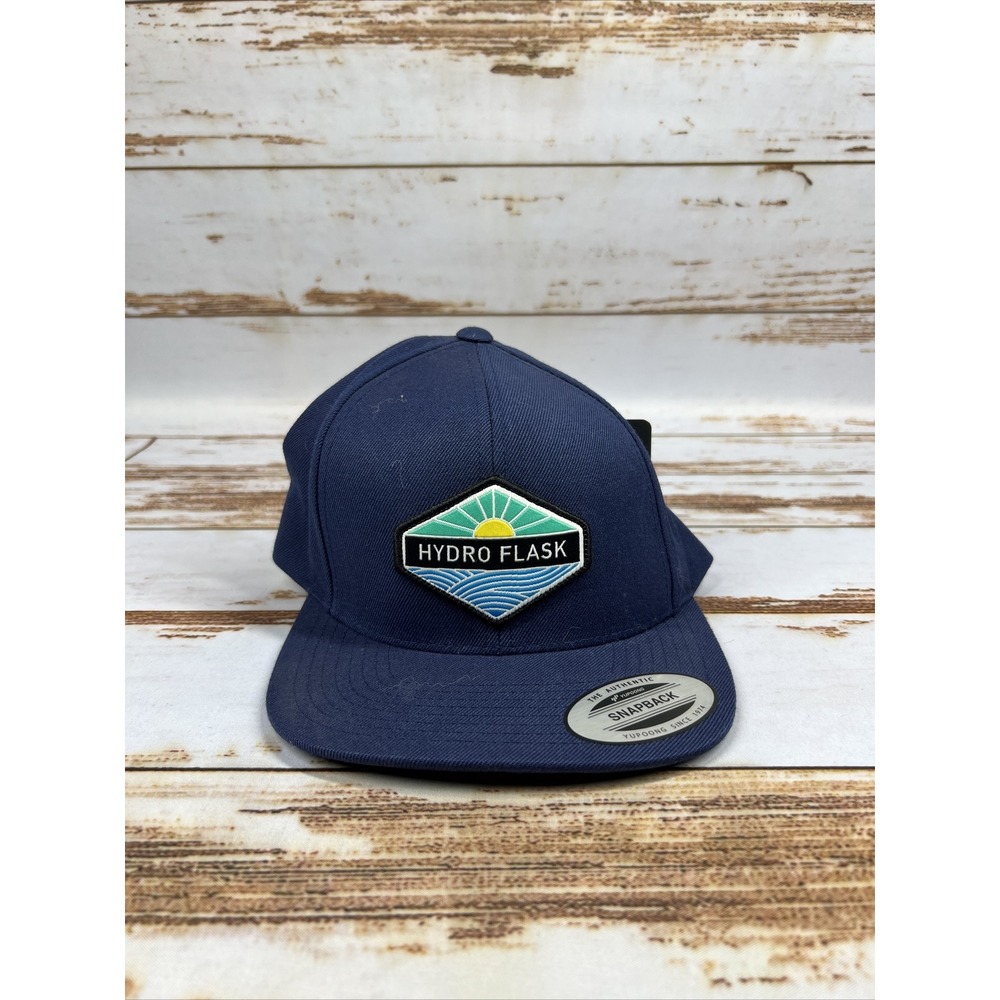 Hydro Flask Snapback Hat Flat Bill Cobalt Blue Baseball Cap